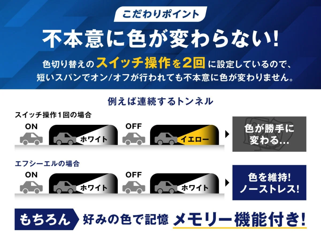 不本意に色が変わらない工夫