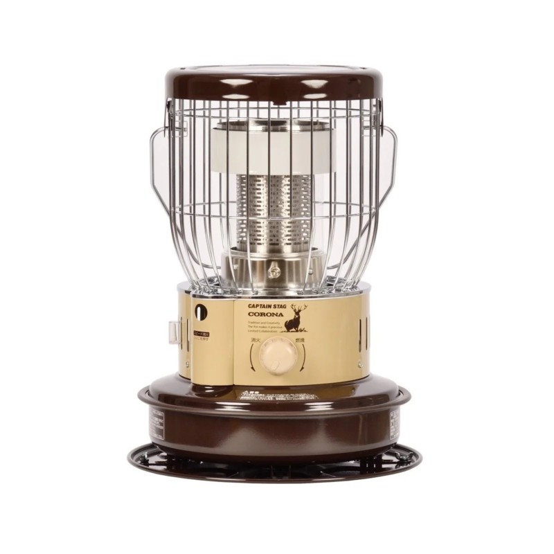 ブラウンとベージュのツートンカラーの石油ストーブ操作パネル